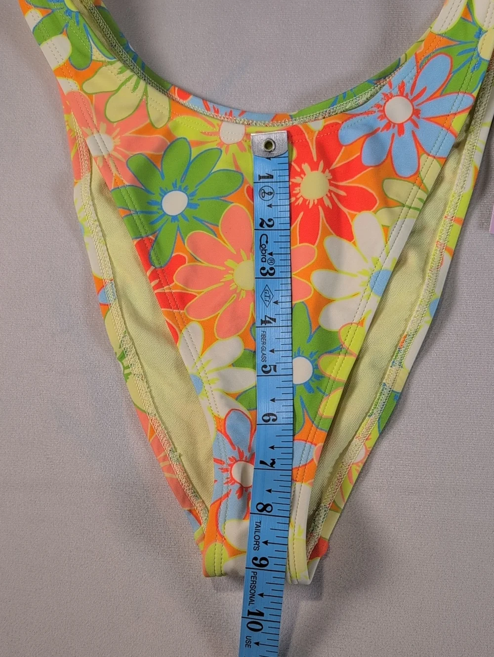Wild Fable Yellow & Orange Floral Mid Rise Cheeky Bikini Bottom Size Small